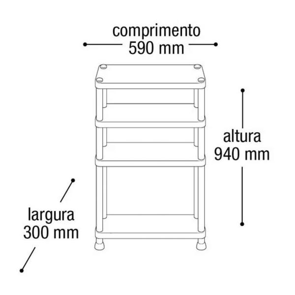 Imagem de Kit 2 Estantes Plastica Organizadora Multiuso com 4 Niveis  Arqplast 