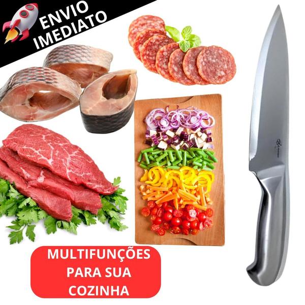 Imagem de Kit 2 Faca Peixeira Toda em Inox Profissional N7 Linha Texas Afiada Açougueiro Açougue Cozinha