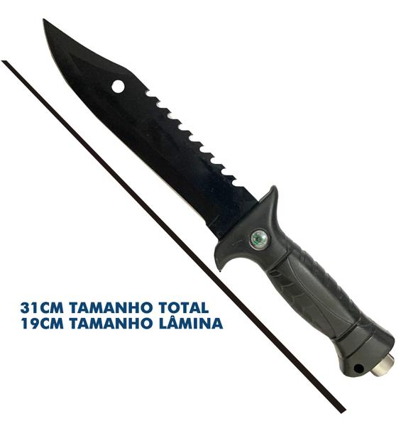 Imagem de Kit 2 Facas Pesca Com Bainha Selva Inox 33cm Presente Pai Amigo