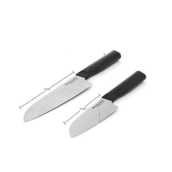 Imagem de Kit 2 Facas Santoku Capa Protetora Aço Japonês Kitchenaid