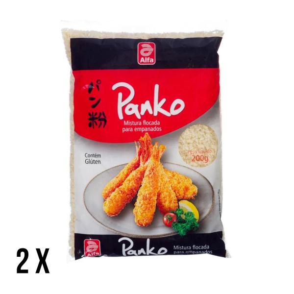 KIT 2 FARINHA PANKO ALFA MISTURA FLOCADA P/ EMPANADOS 200g Imagem de KIT 2 FARINHA PANKO ALFA MISTURA FLOCADA P/ EMPANADOS 200g