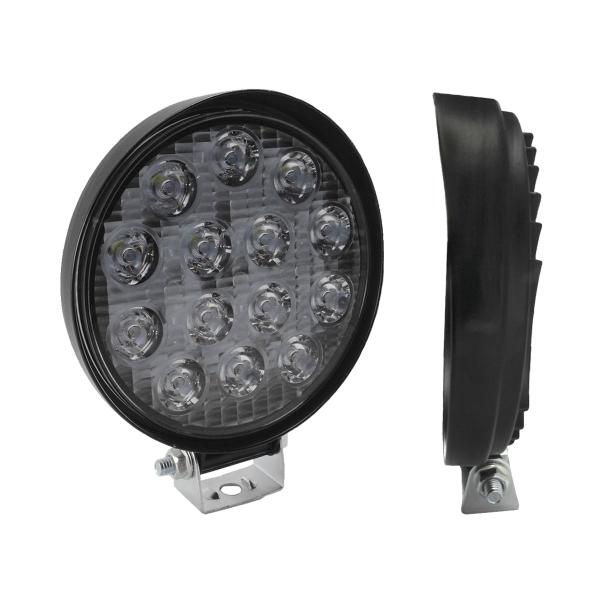 Imagem de Kit 2 Farol 14 Leds Milha Off Road Redondo 42w Jeep 12v/24v