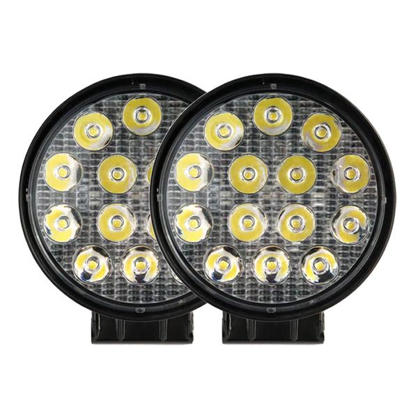 Imagem de Kit 2 Farol De Milha 42w 14 Leds Redondo Bivolt Agrícola