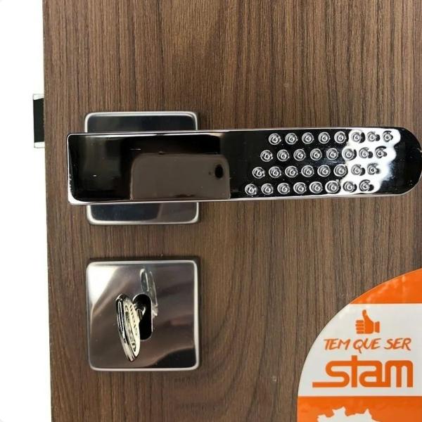 Imagem de Kit 2 Fechadura Interna Roseta Quadrada 813/21 Inox Stam