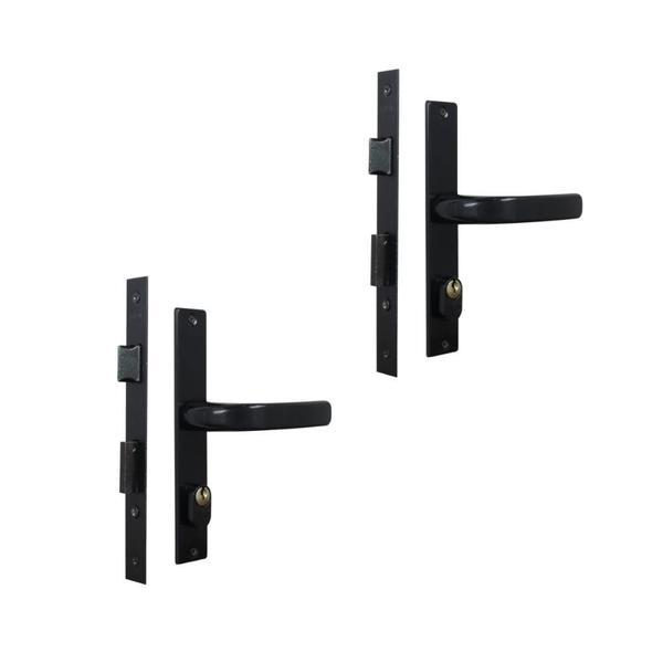 Kit 2 Fechadura Serralheiro Alavanca Externo Preto MGM 2,1cm Imagem de Kit 2 Fechadura Serralheiro Alavanca Externo Preto MGM 2,1cm