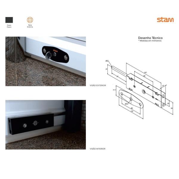 Imagem de Kit 2 Fechadura Trava Lateral Porta Enrolar Tetra 1200 Stam