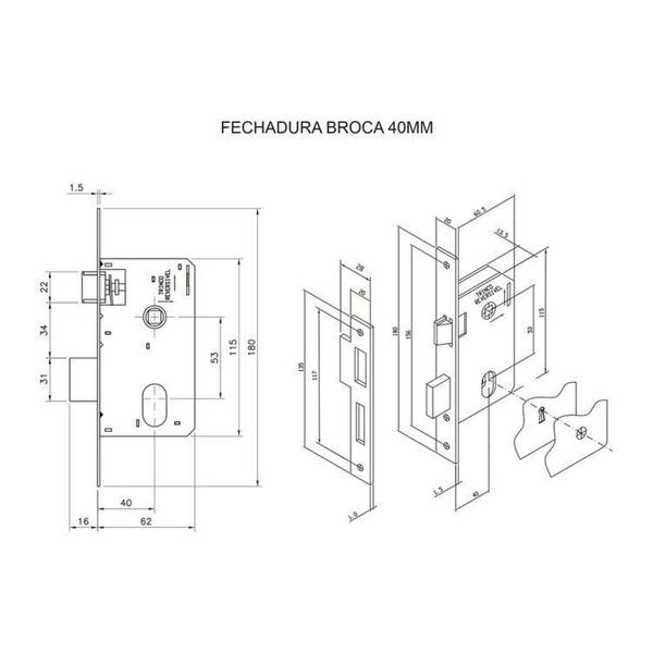 Imagem de Kit 2 Fechaduras Sala e Banheiro 40mm Stilo Bola Alavanca Mgm Cromada