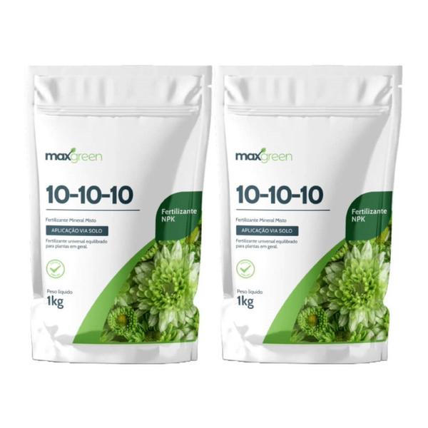 Imagem de Kit 2 Fertilizante Forth Maxgreen 10-10-10 para Jardim 1kg