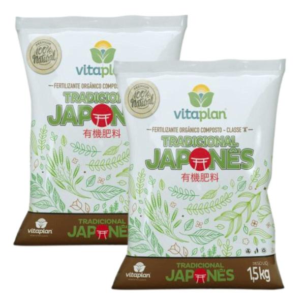 Kit 2 Fertilizante Tradicional Japonês Bokashi 1,5kg Saco Adubo