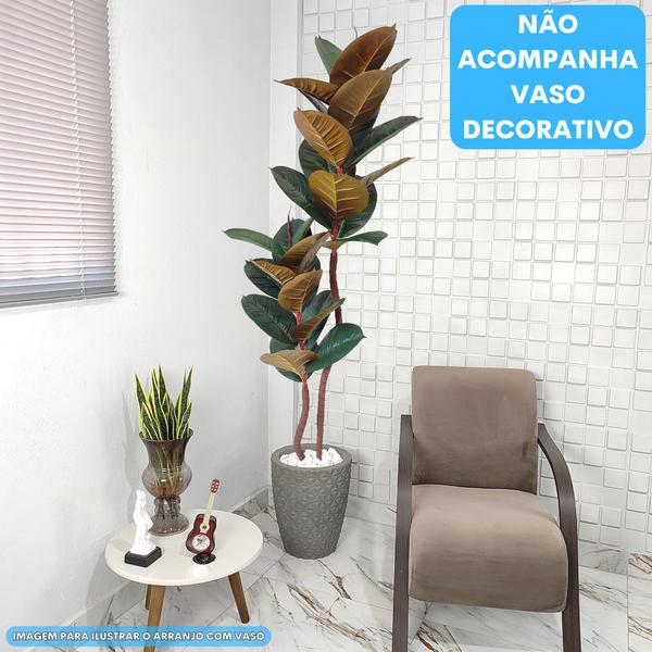 Imagem de Kit 2 Fícus Lyrata Outono Verde Artificial Sem Vaso Decoração