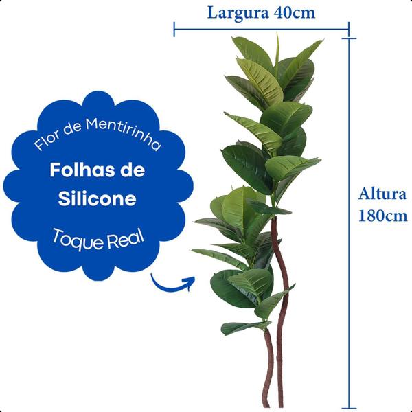 Imagem de Kit 2 Fícus Lyrata Outono Verde Artificial Sem Vaso Decoração