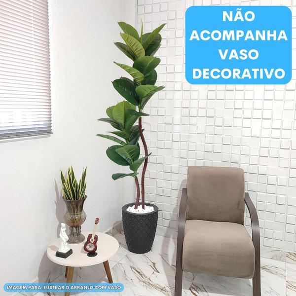 Imagem de Kit 2 Fícus Lyrata Outono Verde Artificial Sem Vaso Decoração