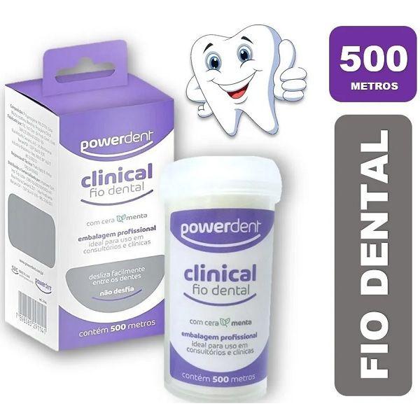 Imagem de Kit 2 Fio Dental Dentes 500M Menta Powerdent Econômico