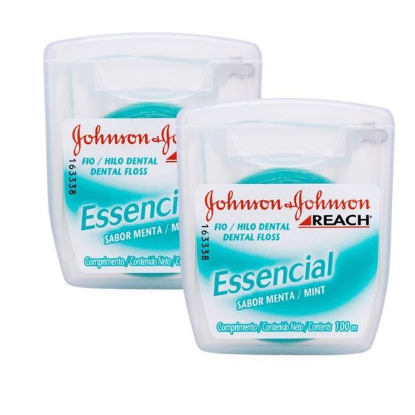 Imagem de Kit 2 Fio Dental Reach Johnson's Essencial Menta 100m