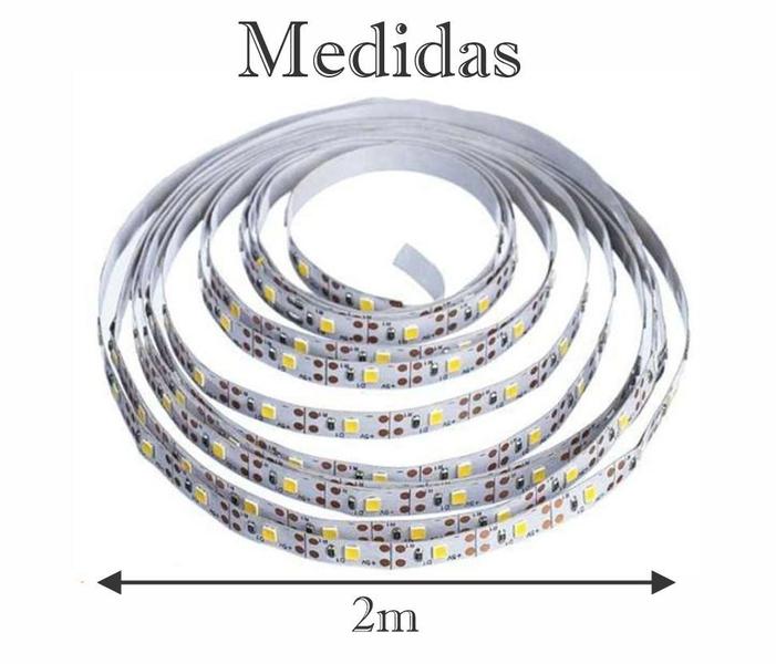 Imagem de Kit 2 Fio Fita LED 120 Lâmpadas Luz Amarela LED 2m À Pilha