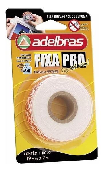 Imagem de KIT 2 Fita Dupla Face Adelbras Fixa Pro C Espuma 19mm X 2m