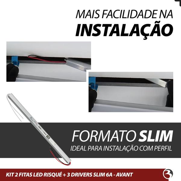 Imagem de Kit 2 Fita Led Risqué Branco Quente/neutro 10m + 3 Fontes Driver Slim Avant