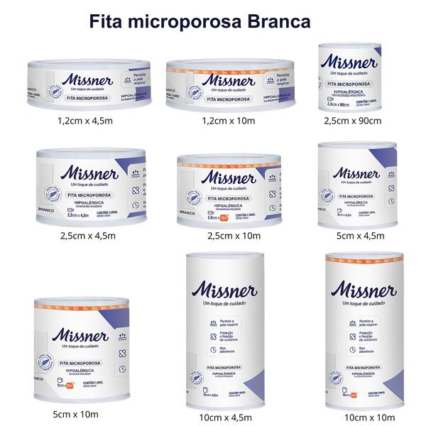 Imagem de Kit 2 Fita Microporosa Branca 10cm X 10m - Missner