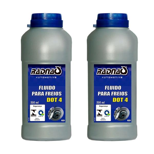 Imagem de Kit 2 Fluido Óleo De Freio Dot 4 Radnaq 500ml