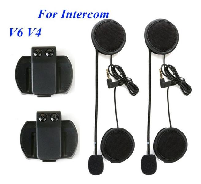 Imagem de Kit 2 Fones Intercomunicador Moto Ejeas V4 V6 Pro