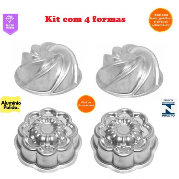 Imagem de Kit 2 Forma Vulcão e 2 Forma Margarida Ballerine Para Bolos Decorados