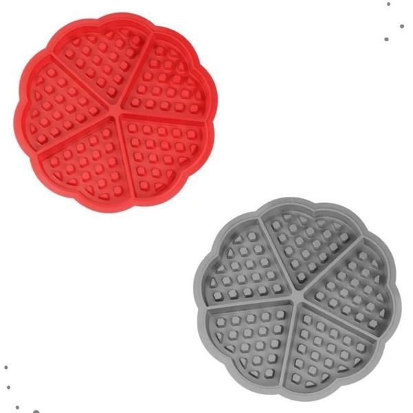 Imagem de Kit 2 Forma Waffle Em Silicone Antiaderente Molde Coração