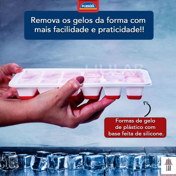 Imagem de Kit 2 Formas de Gelo Silicone Fundo Flexível 12 Cubos