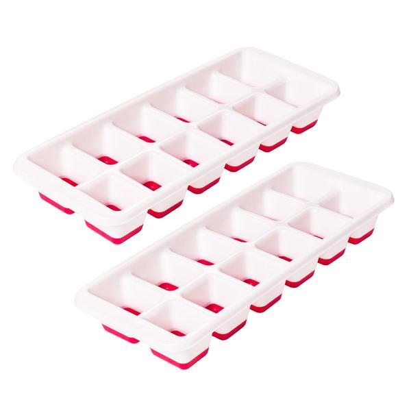 Imagem de Kit 2 Formas de Gelo Silicone Fundo Flexível 12 Cubos