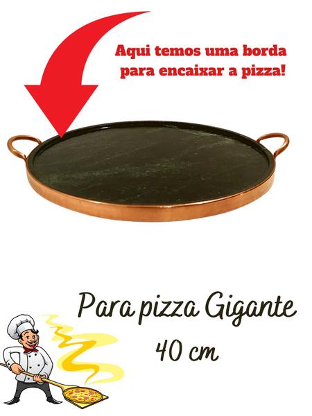 Imagem de Kit 2 Formas de Pizza 42cm Pedra Sabão 