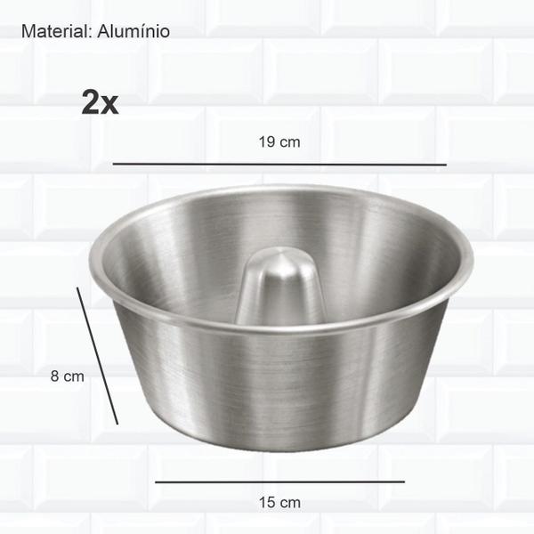 Imagem de Kit 2 Formas De Pudim Média Em Alumínio 15 X 8 Cm