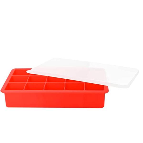 Imagem de Kit 2 Formas Gelo Silicone 15 Cubos Retangular Com Tampa Livre de BPA