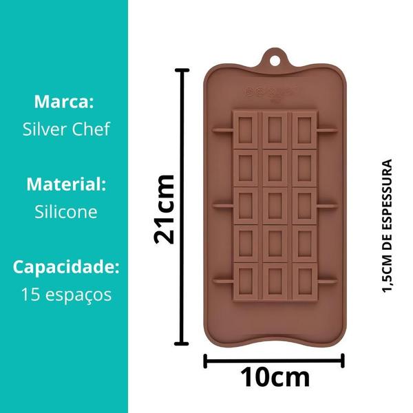 Imagem de Kit 2 Formas Molde De Silicone Barra Chocolate Confeitaria