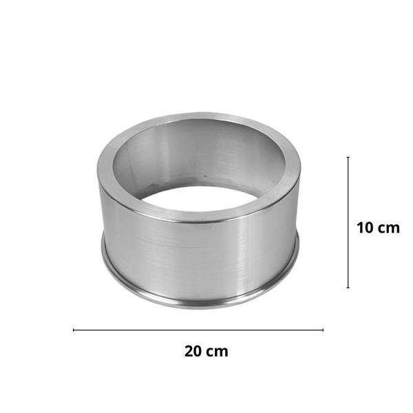 Imagem de Kit 2 formas redondas para bolo alta 20x10 alumínio fundo falso