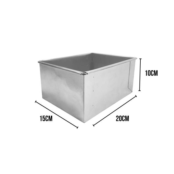 Imagem de Kit 2 formas retangulares para bolo altas 20x15x10 alumínio
