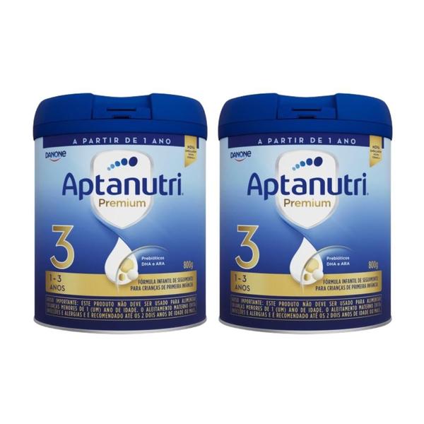 Imagem de kit 2 Fórmula Infantil Aptanutri (Aptamil) Premium 3 800g  DANONE (7891025107910)