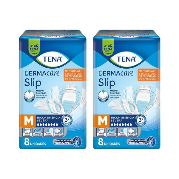 Imagem de Kit 2 Fralda Geriátrica Tena Dermacare Slip Ultra M com 8 un cada