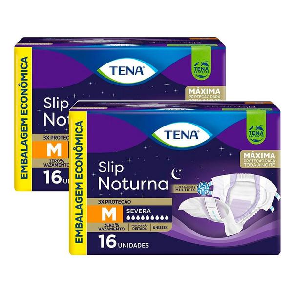 Imagem de Kit 2 Fralda Geriátrica Tena Slip Noturno M com 16 Unidades