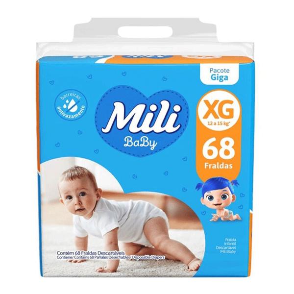 Imagem de Kit 2 Fralda Mili BabyTam XG 68 Unidades - Mili