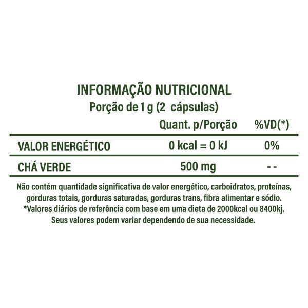Imagem de Kit 2 Frascos Chá Verde Extrato Natural Green Suplemento Alimentar 100% Puro Natural Natunectar 120 Capsulas