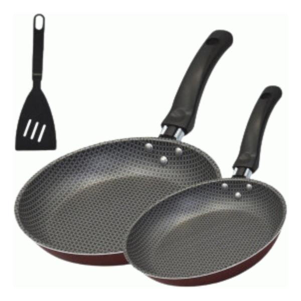 Kit 2 Frigideira Antiaderente Enjoy Frigideira Francesa 18cm 22cm Com Espátula Para Fritar Bife Ovos Omelete Não Gruda - Alegrete Imagem de Kit 2 Frigideira Antiaderente Enjoy Frigideira Francesa 18cm 22cm Com Espátula Para Fritar Bife Ovos Omelete Não Gruda