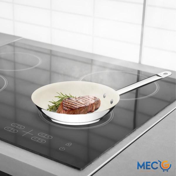 Kit 2 Frigideira Profissional Cerâmica Rasa Bege Tramontina Gourmet Chef Restaurante Cozinha Indução - TRAMONTINA FARROUPILHA S/A IND. MET. Imagem de Kit 2 Frigideira Profissional Cerâmica Rasa Bege Tramontina Gourmet Chef Restaurante Cozinha Indução