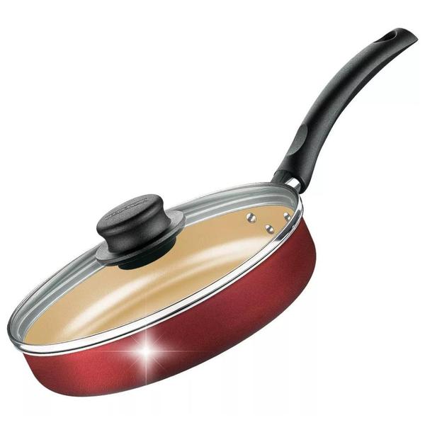 Kit 2 Frigideiras Antiaderente Alumínio Tampa de Vidro Tramontina Turin 22cm 1,7L Imagem de Kit 2 Frigideiras Antiaderente Alumínio Tampa de Vidro Tramontina Turin 22cm 1,7L