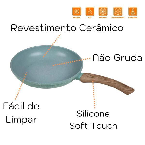 Imagem de Kit 2 Frigideiras Antiaderente Revestimento Ceramico 20 e 24cm