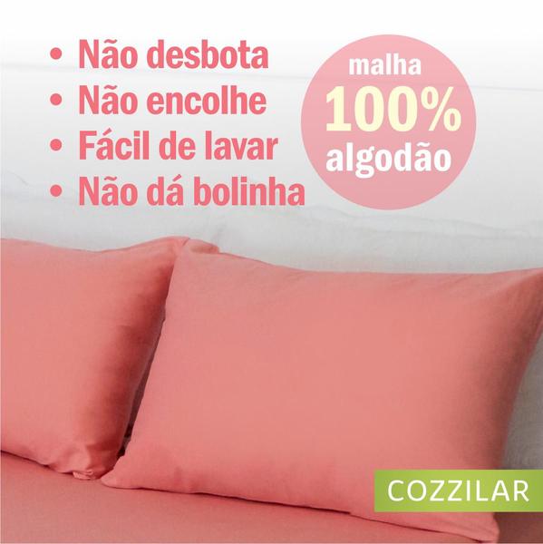 Imagem de Kit 2 Fronhas Avulsa Malha Liso 100% Algodão Com Zíper