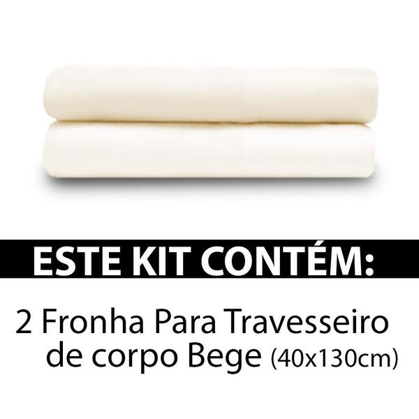 Imagem de Kit 2 Fronhas De Travesseiro De Corpo Percal 180 Fios 130x40cm - BF Colchões