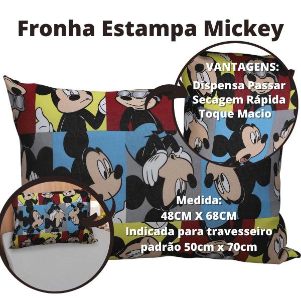 Imagem de Kit 2 Fronhas Mickey E Minnie Infantil Meninas e Meninos 48cm x 68cm Portallar