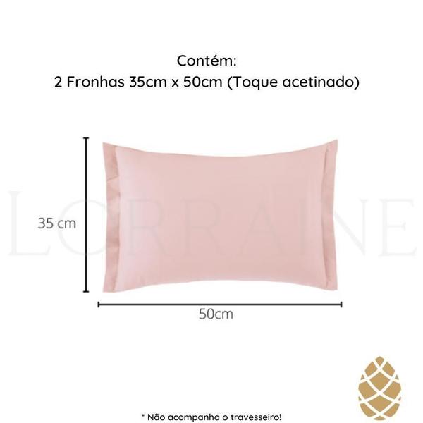 Imagem de Kit 2 Fronhas Toque Acetinado 35X50 Altenburg Rosa Lunar