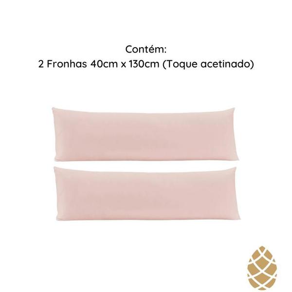 Imagem de Kit 2 Fronhas Toque Acetinado 40X130 Altenburg Rosa Lunar