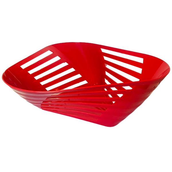 Imagem de Kit 2 Fruteira de Mesa Slim Vermelho 34x13Cm Plástico