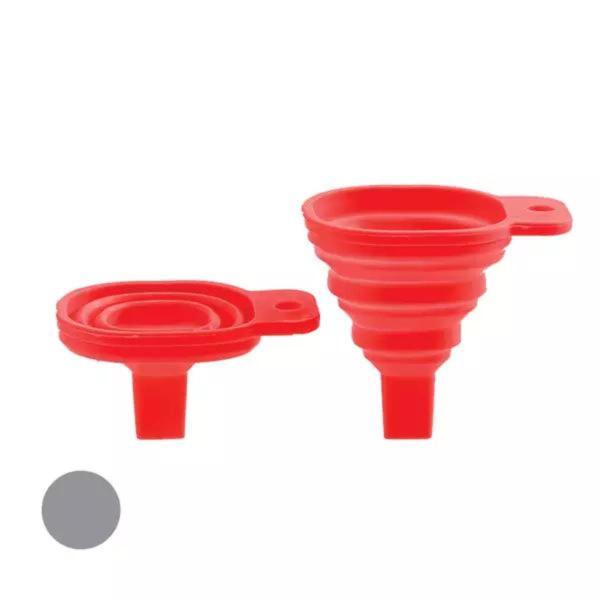 Imagem de Kit 2 Funil Flexível Vermelho Silicone Cozinha Uny Home